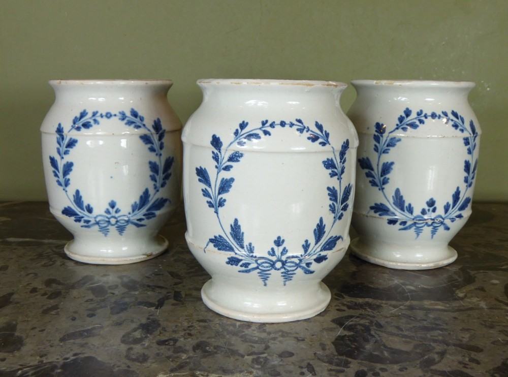 SET OF 18TH C APOTHECARY JARS