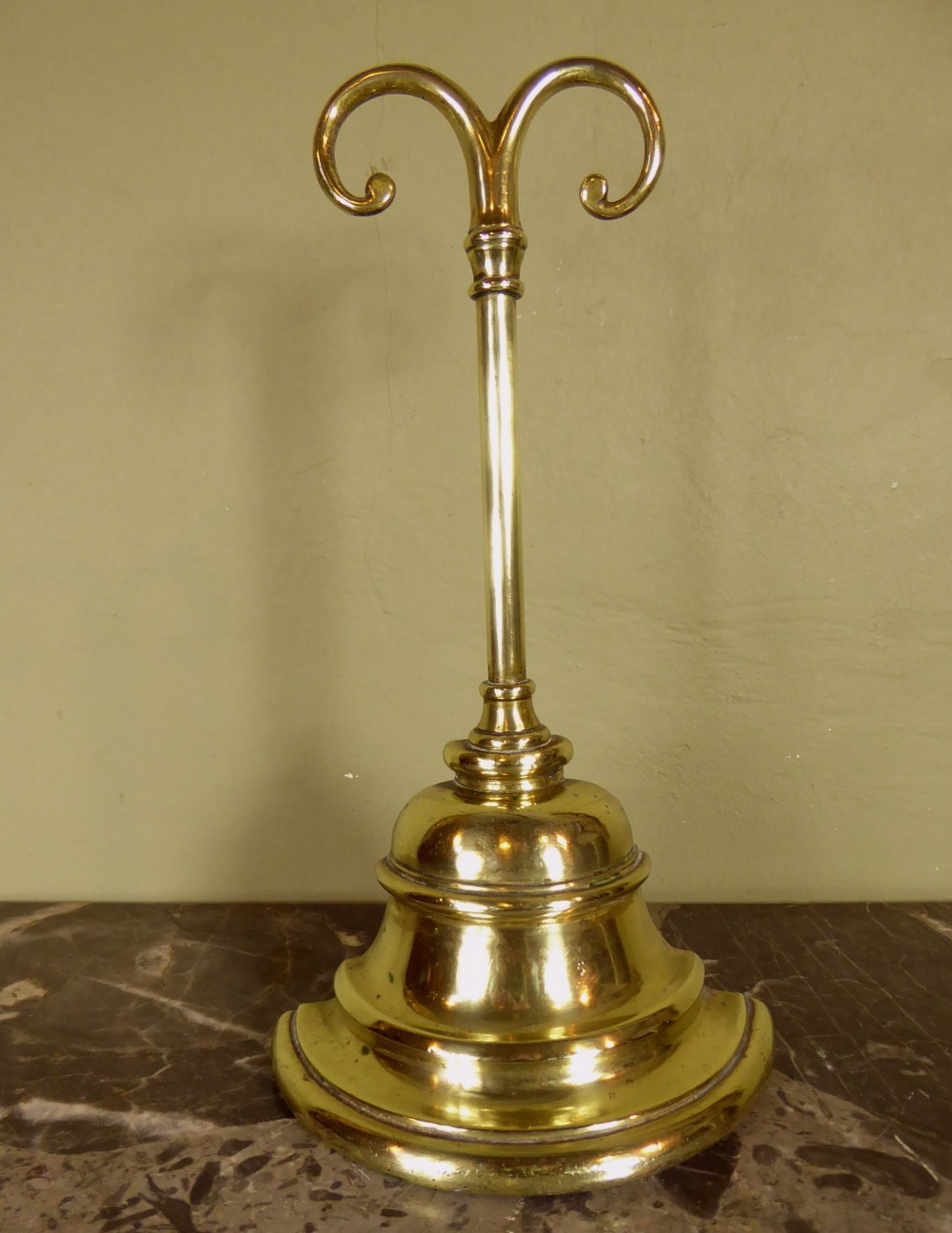 19TH C BRASS DOOR STOP