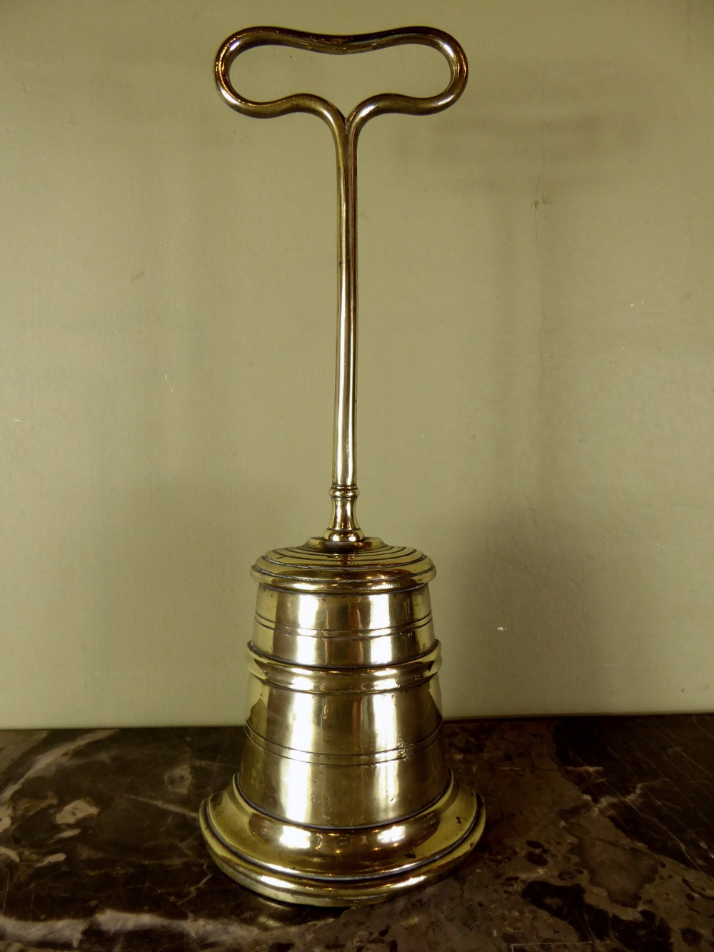 19TH C BRASS DOOR STOP