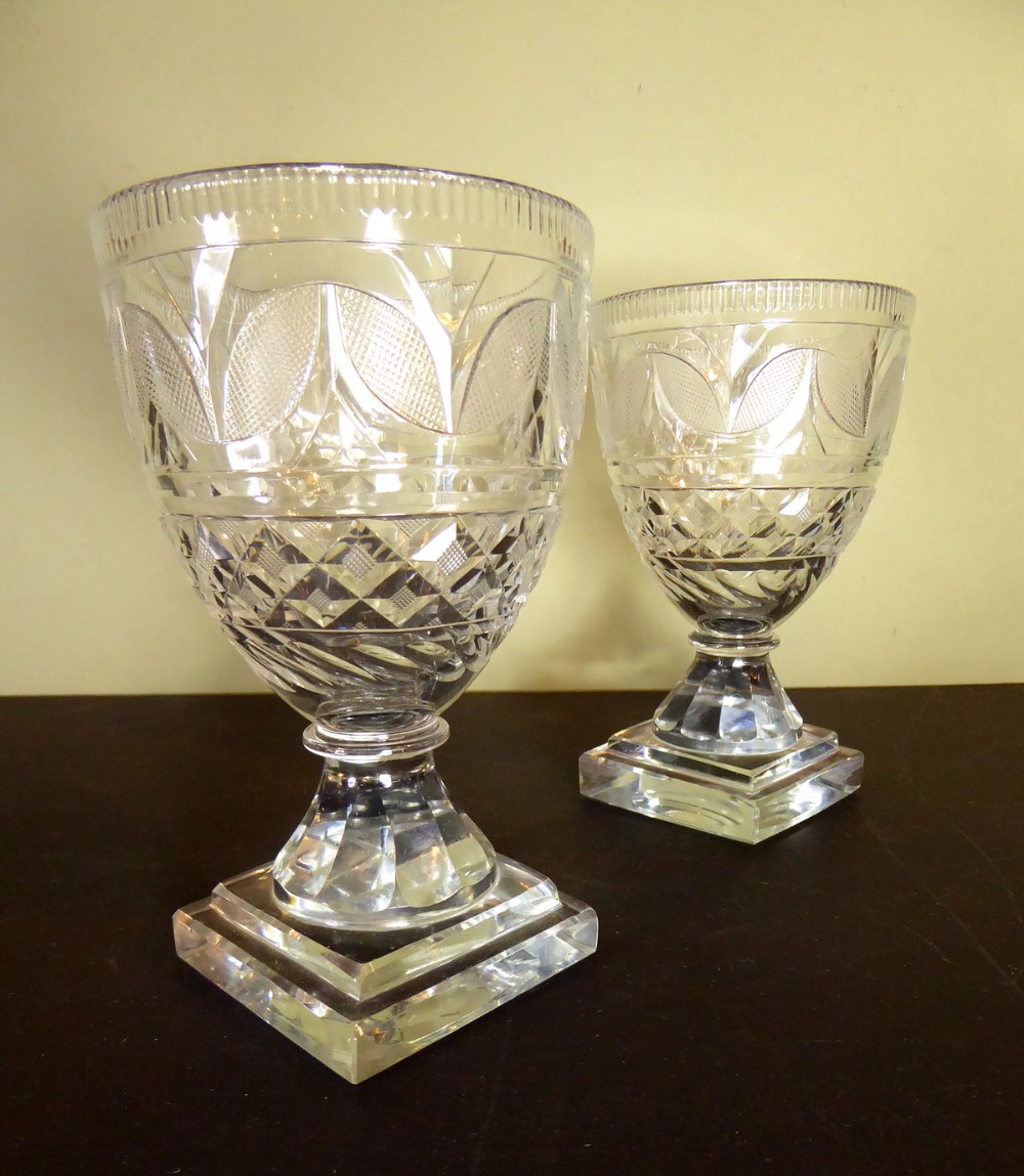 PAIR OF 19TH C GLASS VASES