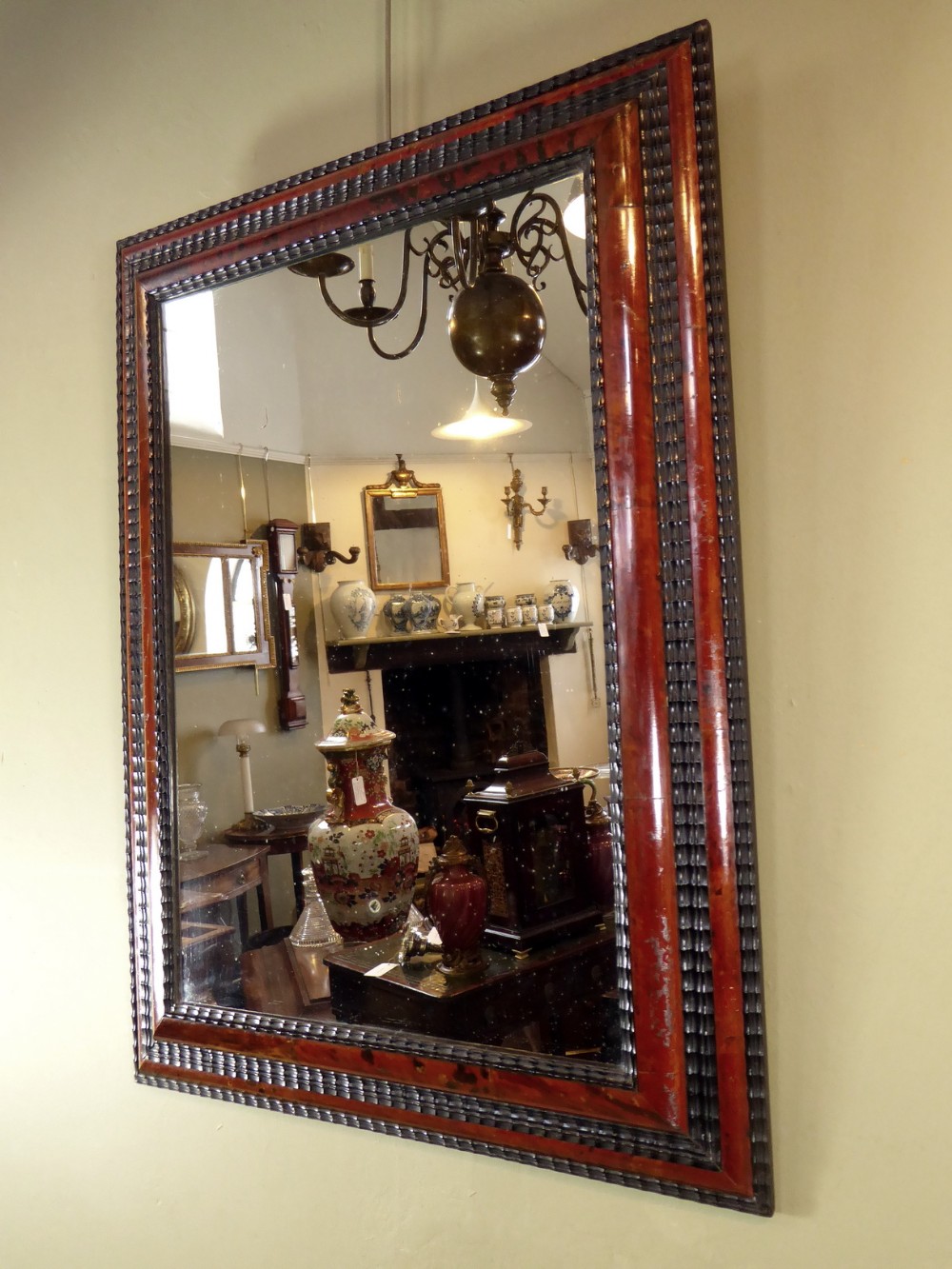 19TH C TORTOISESHELL MIRROR