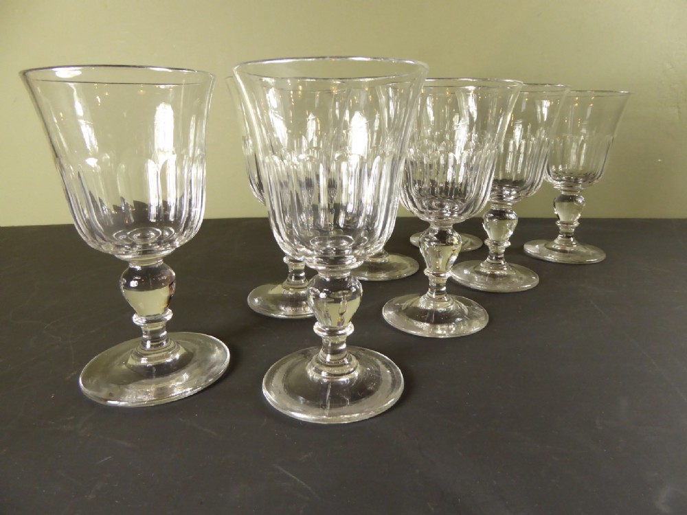 SET OF EIGHT WINE GLASSES C 1800