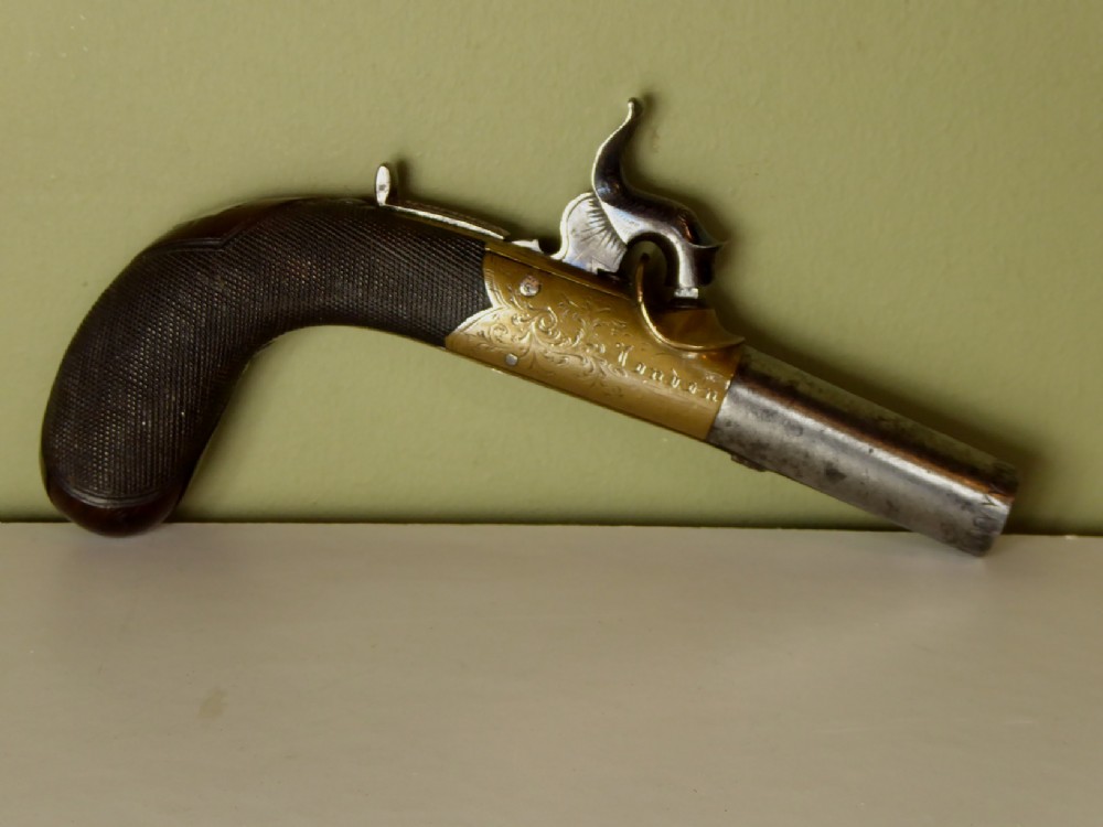 19TH C POCKET, MUFF PISTOL