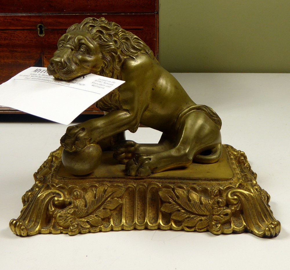 REGENCY ORMOLU LION PAPER HOLDER