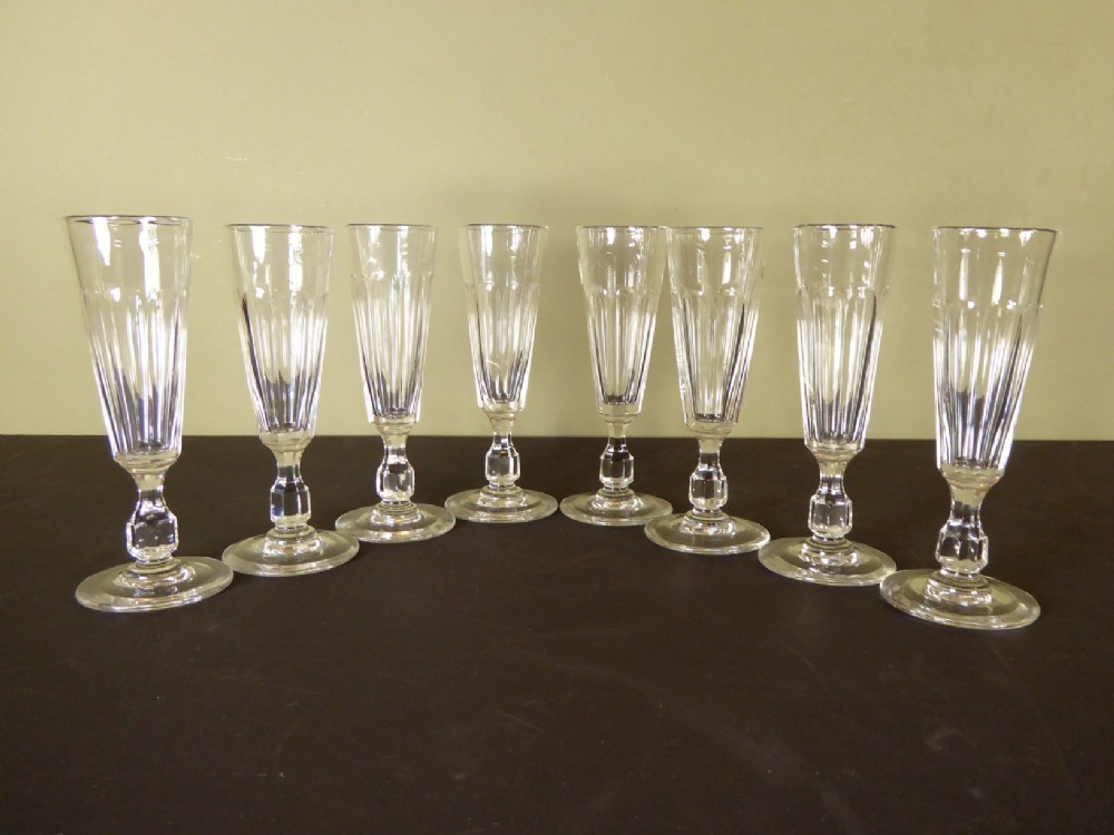 SET OF EIGHT 19TH C CHAMPAGNE GLASSES