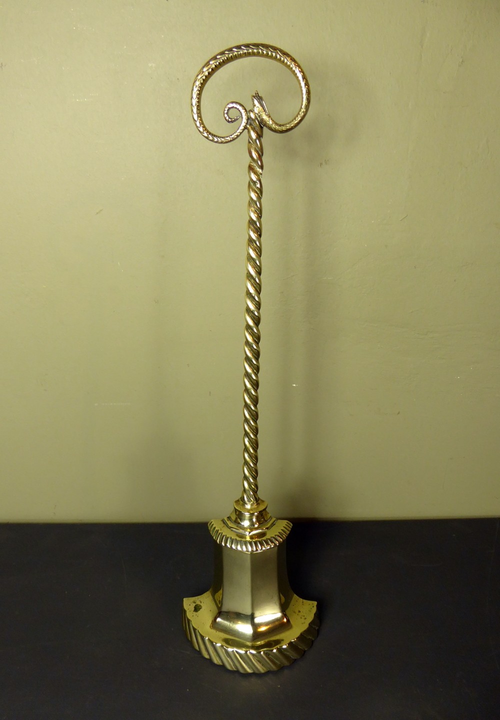 19TH C BRASS DOOR STOP
