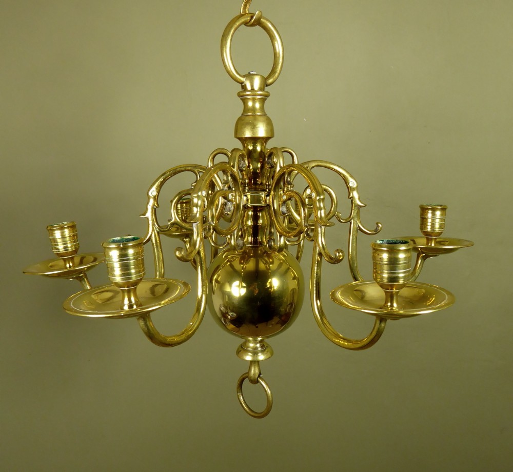 19TH C BRASS HANGING LIGHT