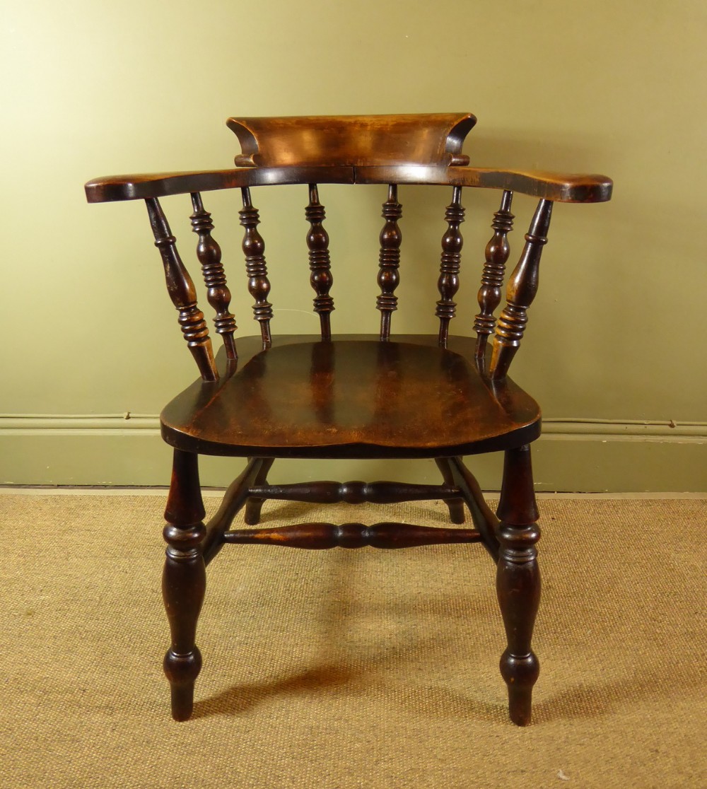 19TH C SMOKERS BOW CHAIR