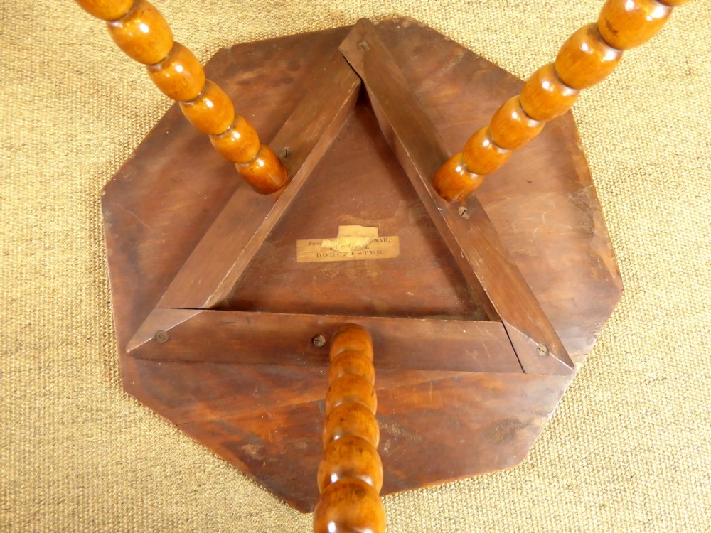 OCTAGONAL SATIN WOOD AND WALNUT TABLE View IV