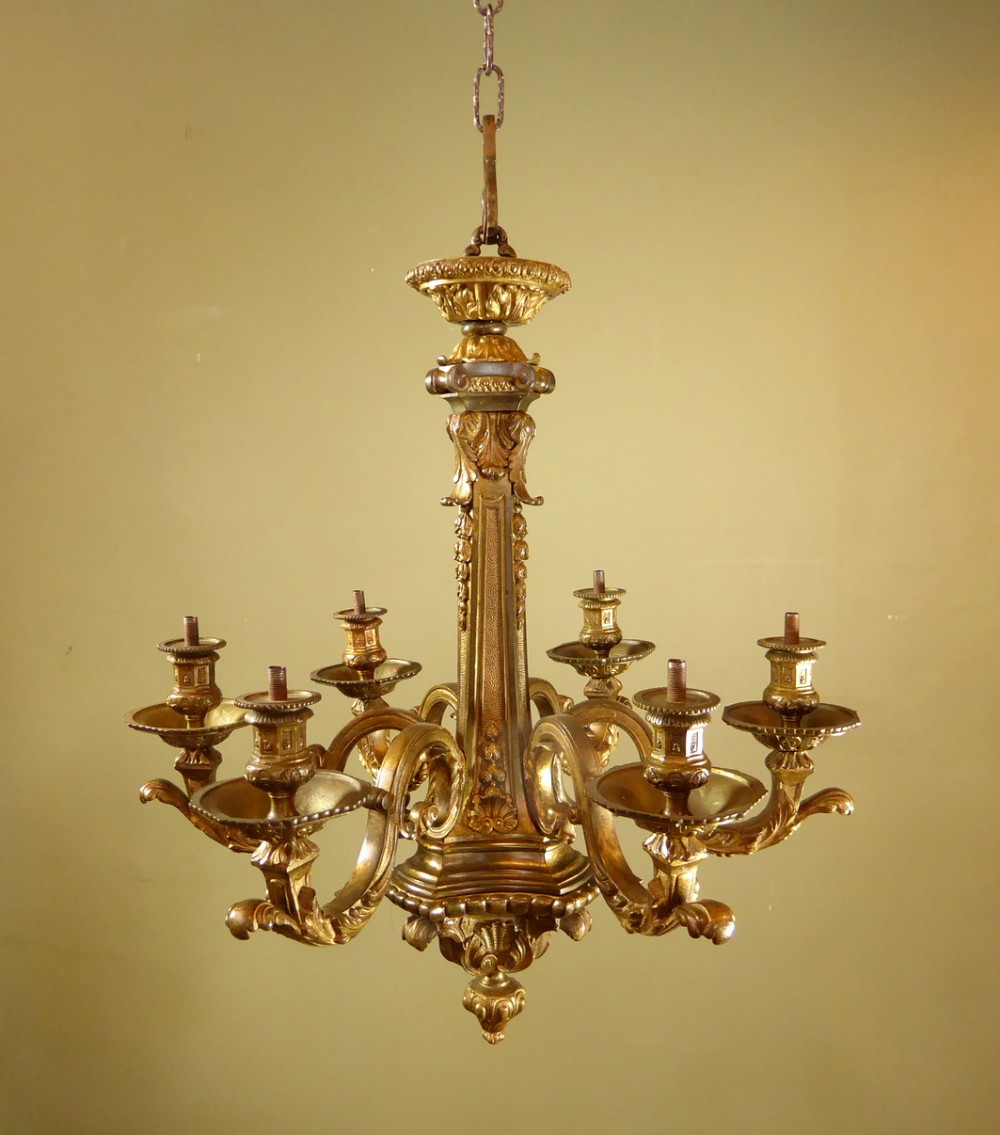 19TH C BRONZE CENTRE LIGHT