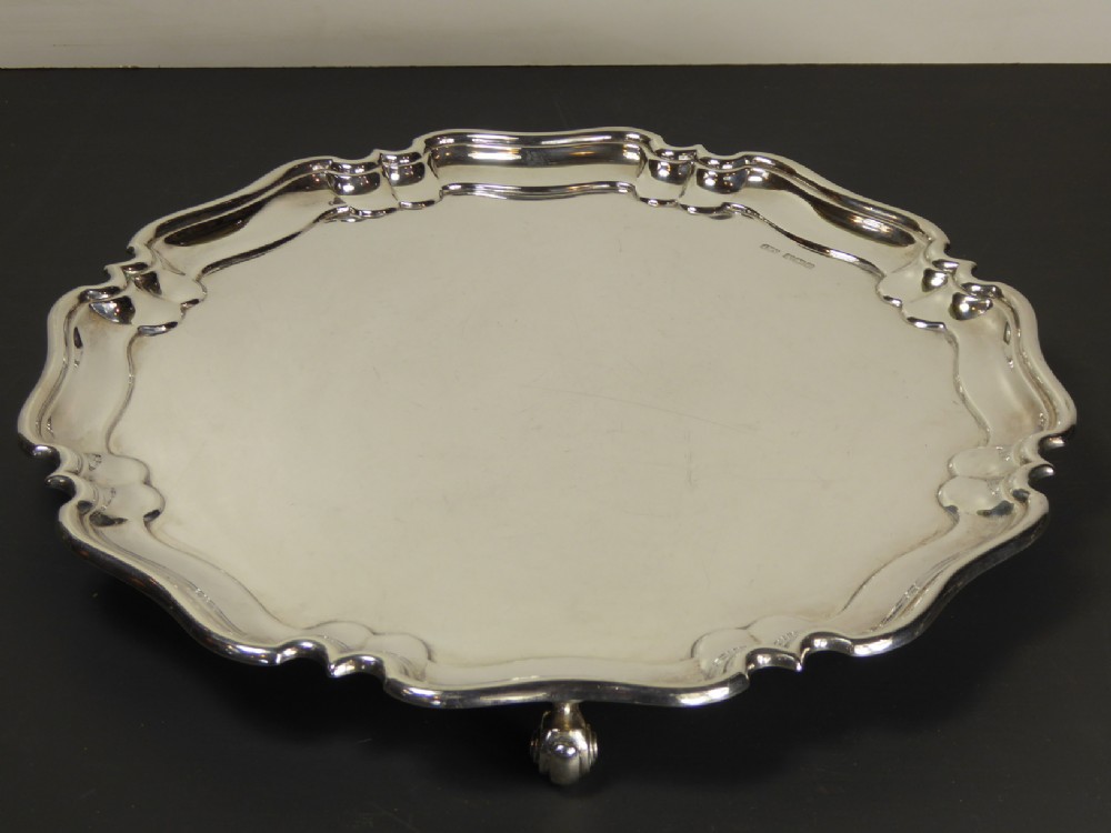 SOLID SILVER SALVER BY ATKINS 1926