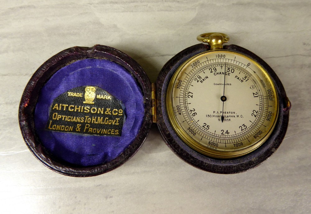 19TH C POCKET BAROMETER 