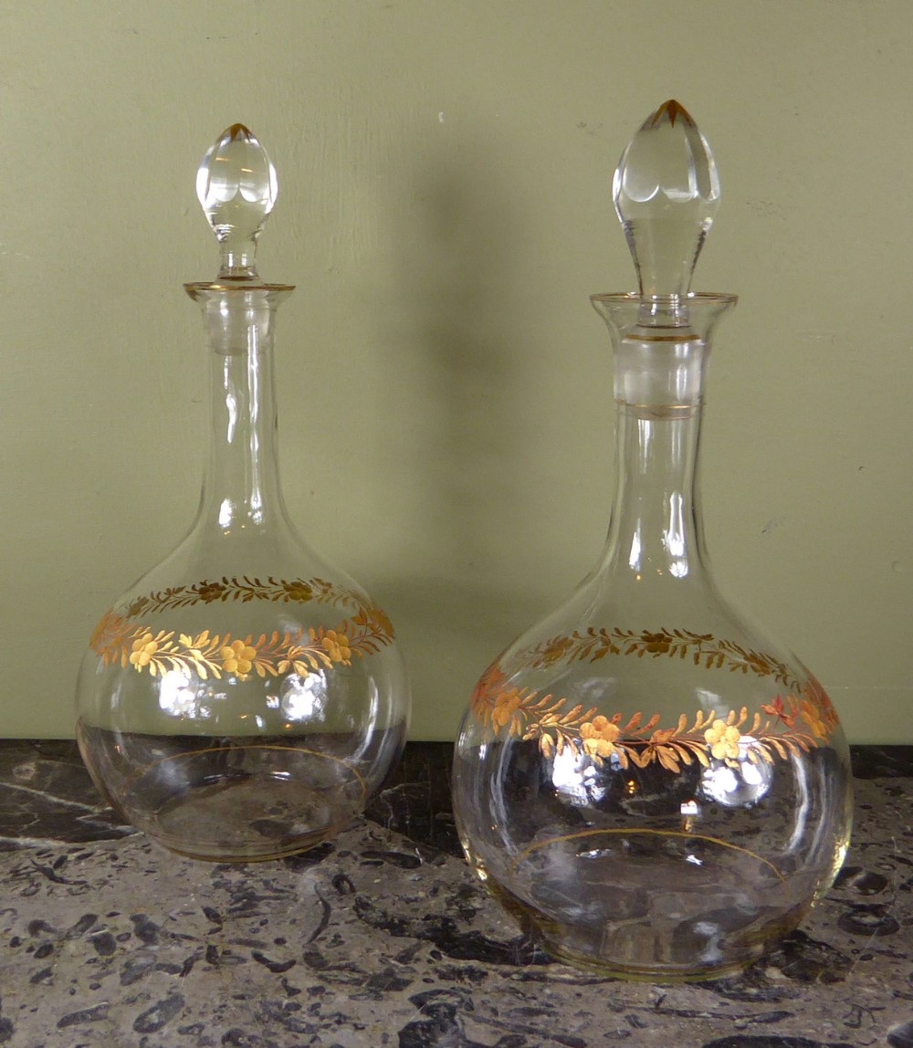 PAIR OF 19TH C DECANTERS
