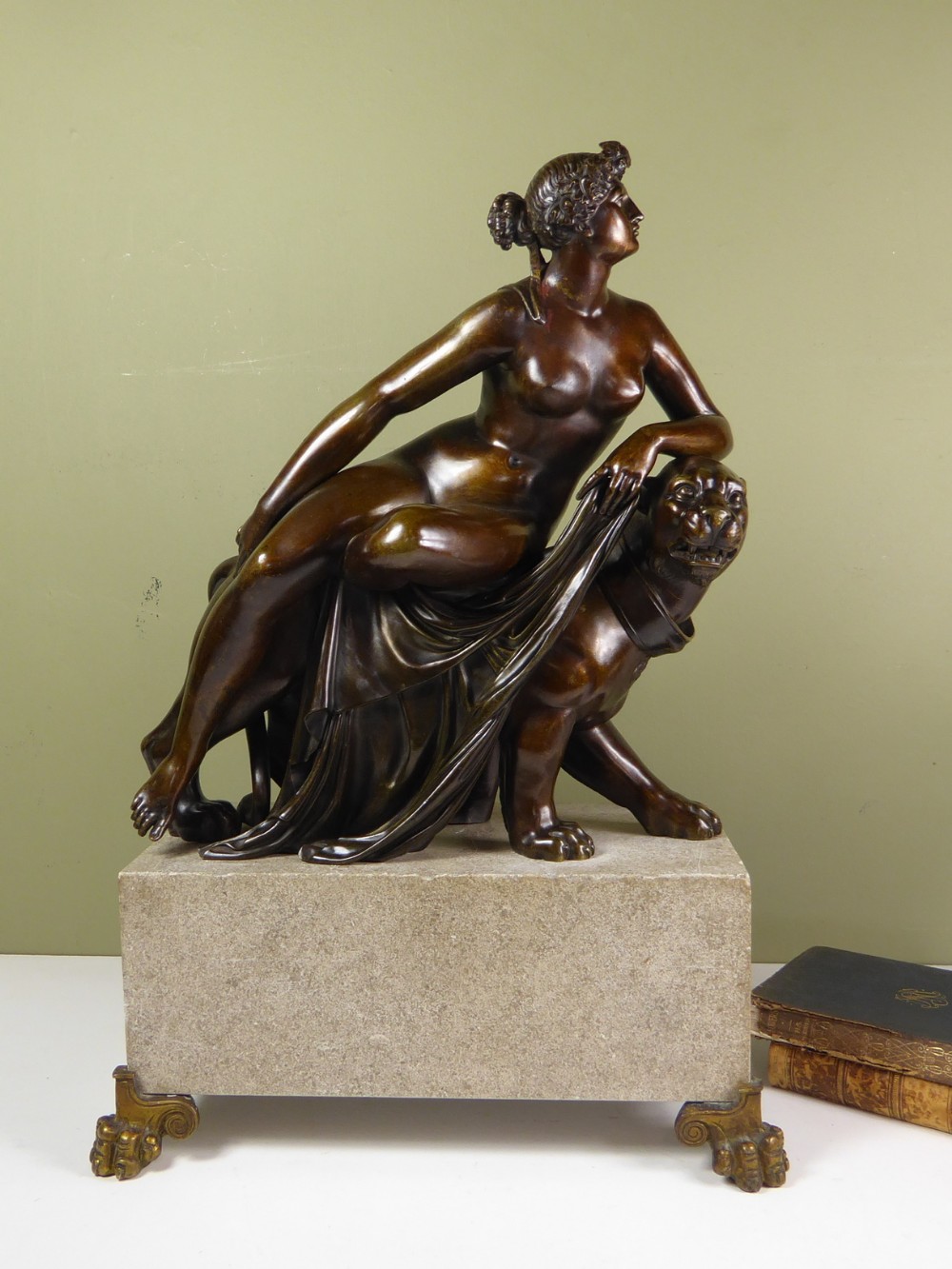 19th C Bronze of Ariadne & The Panther