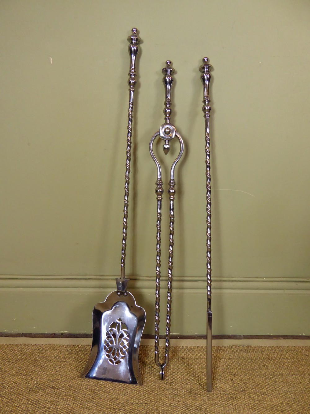 SET OF STEEL FIRE TOOLS
