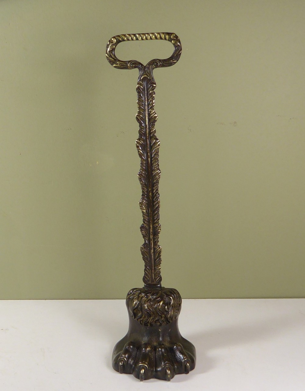19th C Lions Paw Door Stop