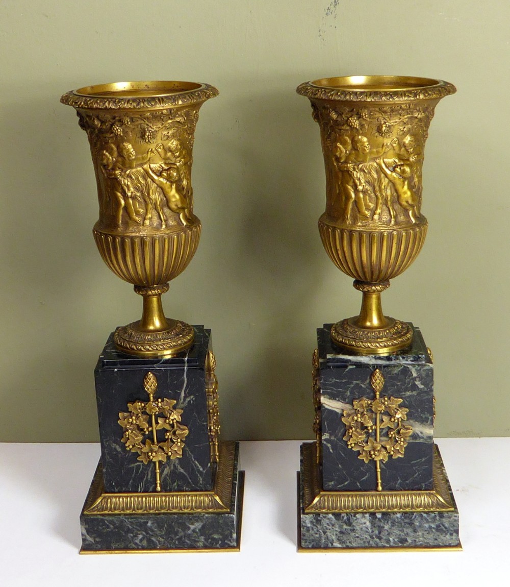 PAIR OF 19TH C VASES