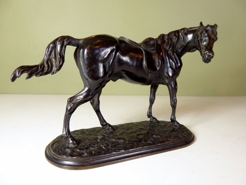 19TH C BRONZE OF A STALLION