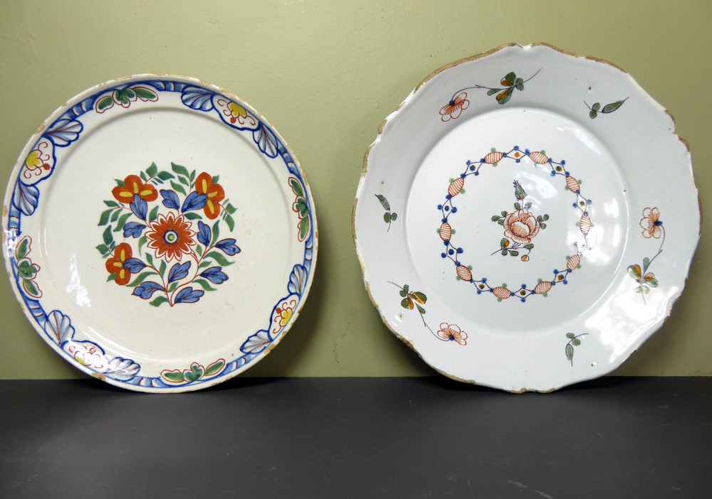 18TH C TIN GLAZE PLATES