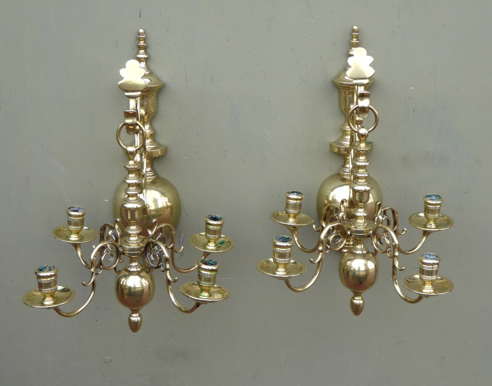 PAIR OF 19TH C BRASS LIGHTS