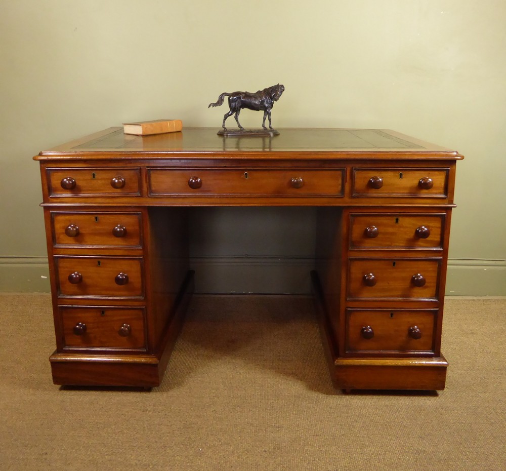 19TH C MAHOGANY DESK