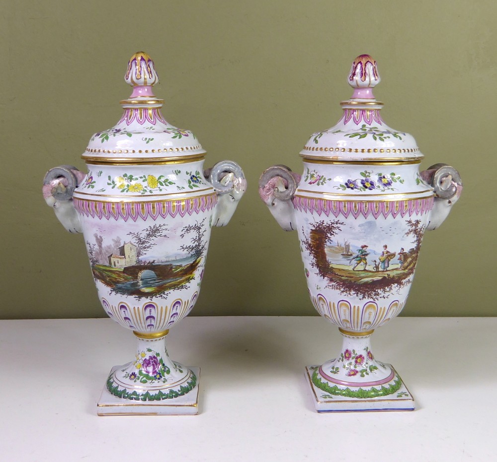TWO 18TH C FAIENCE VASES