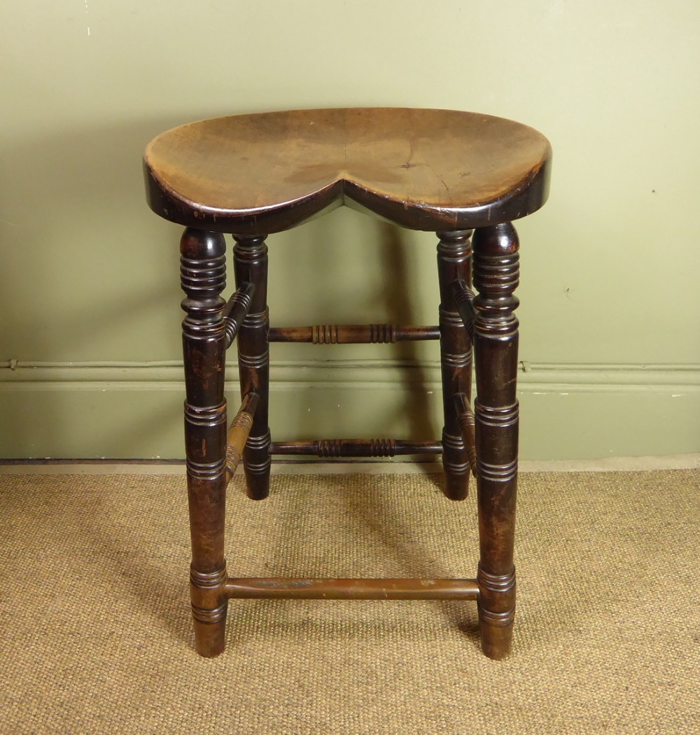19TH C FRUITWOOD HIGH STOOL