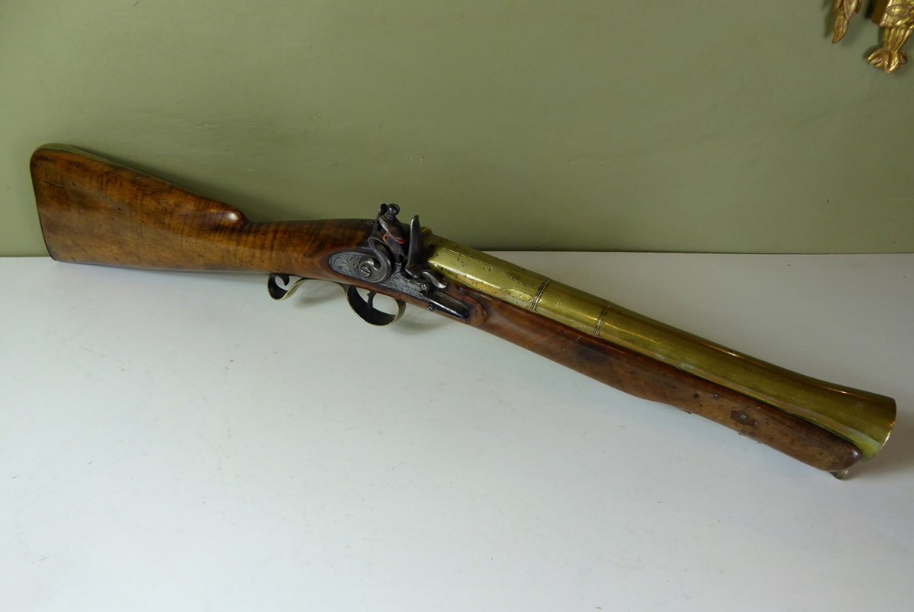 18TH C FLINTLOCK BLUNDERBUSS