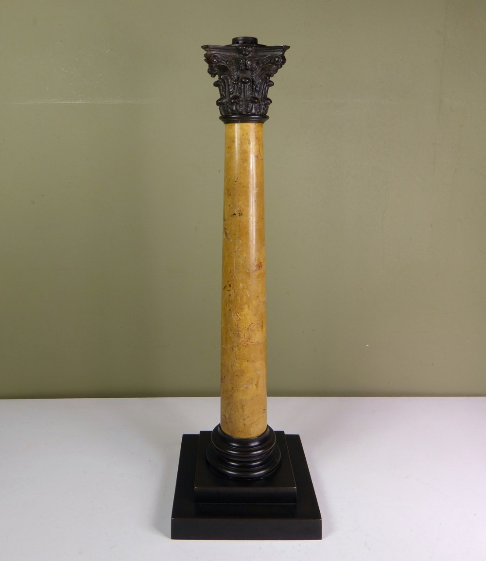 19TH C MARBLE LAMP BASE