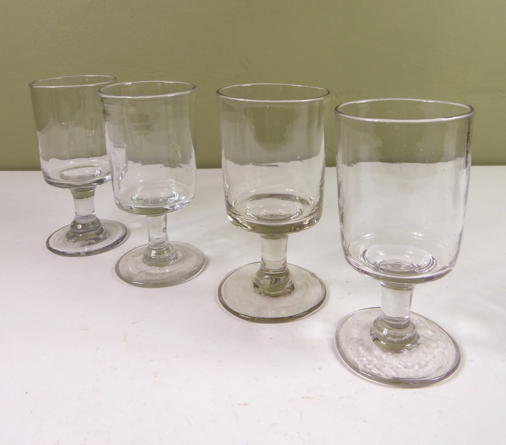 SET OF FOUR GLASS RUMMERS