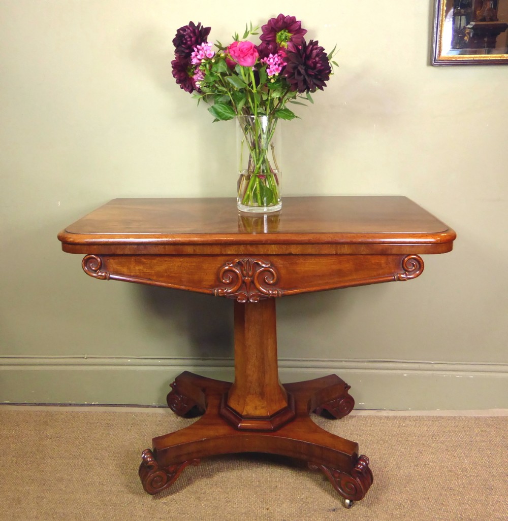 WILLIAM IV MAHOGANY CARD TABLE