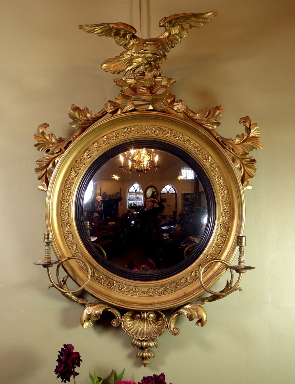 REGENCY GILT CONVEX MIRROR