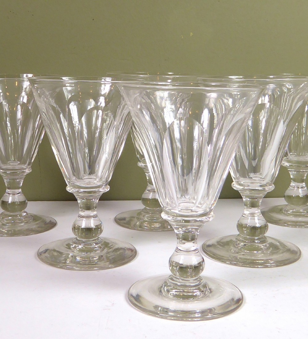 A SET OF SIX WINE GLASSES