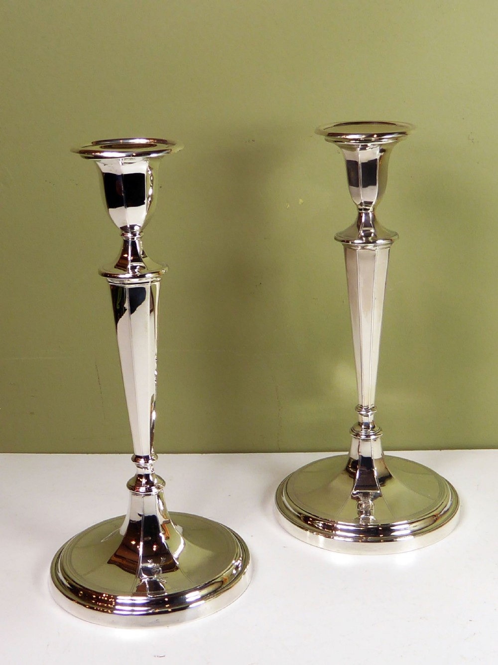 PAIR OF SILVER CANDLESTICKS