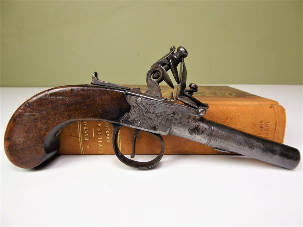 AN 18th C FLINT LOCK PISTOL