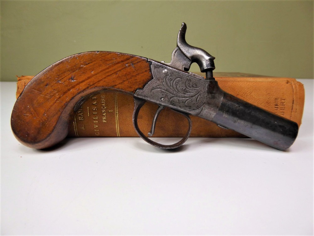 A 19thC. PERCUSSION PISTOL