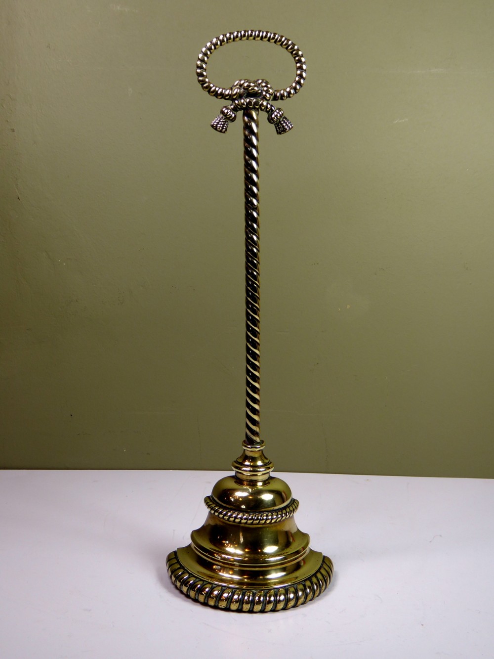 LARGE 19TH C BRASS DOOR STOP