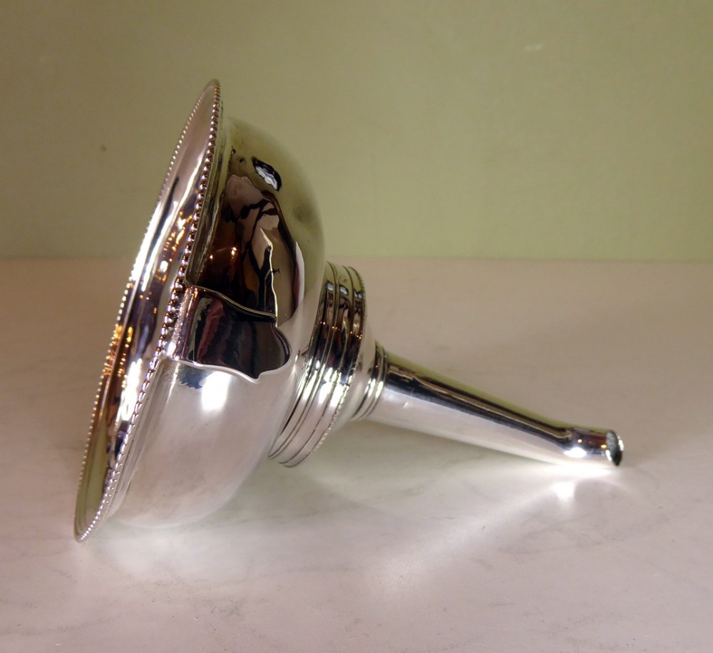 GEORGE III SILVER WINE FUNNEL