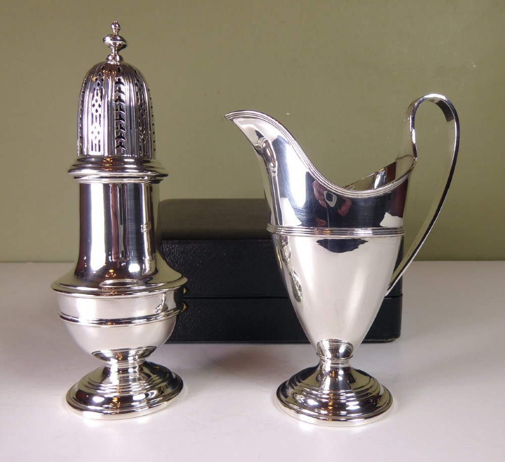 SILVER CREAM JUG & SUGAR CASTOR