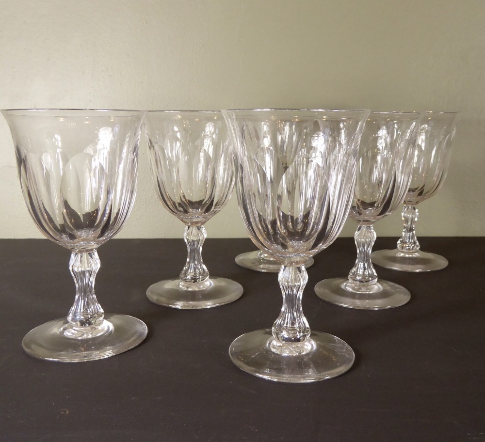 SET OF  LARGE 19TH WINE GLASSES