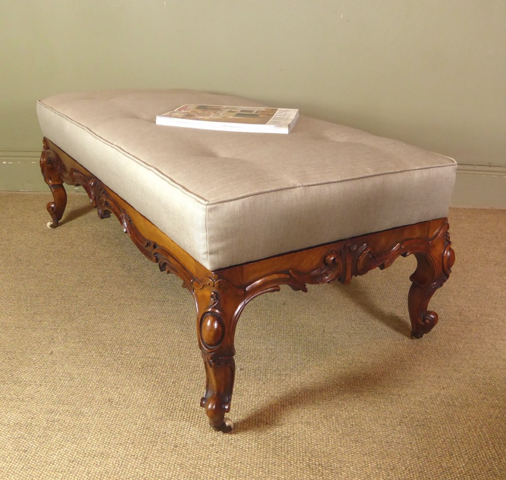 LARGE 19TH C WALNUT CENTRE STOOL