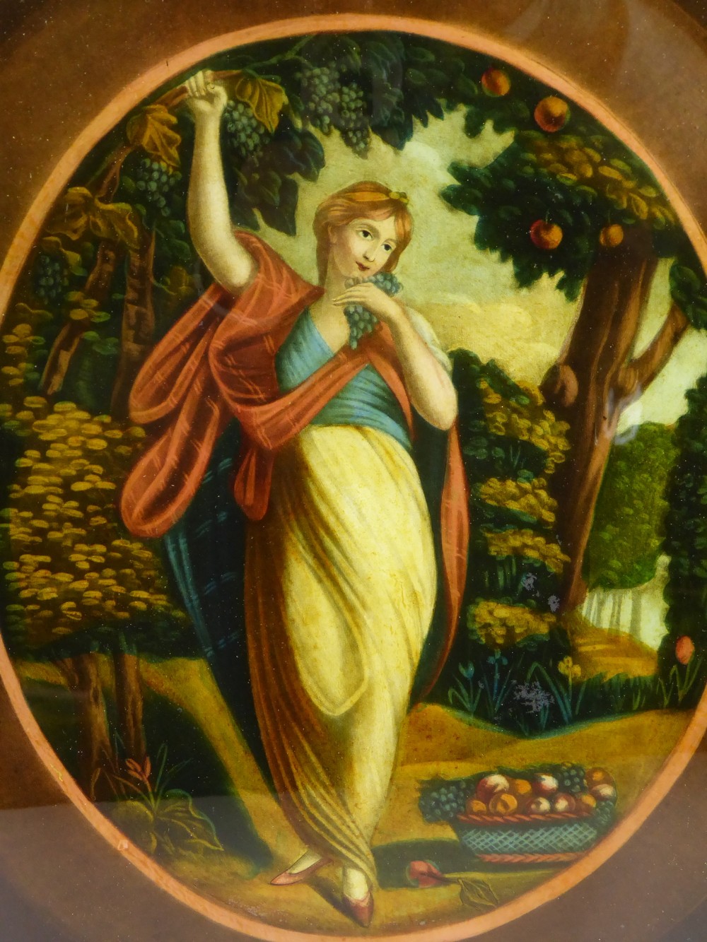 GLASS PICTURE OF POMONA, GODDESS OF FRUITS