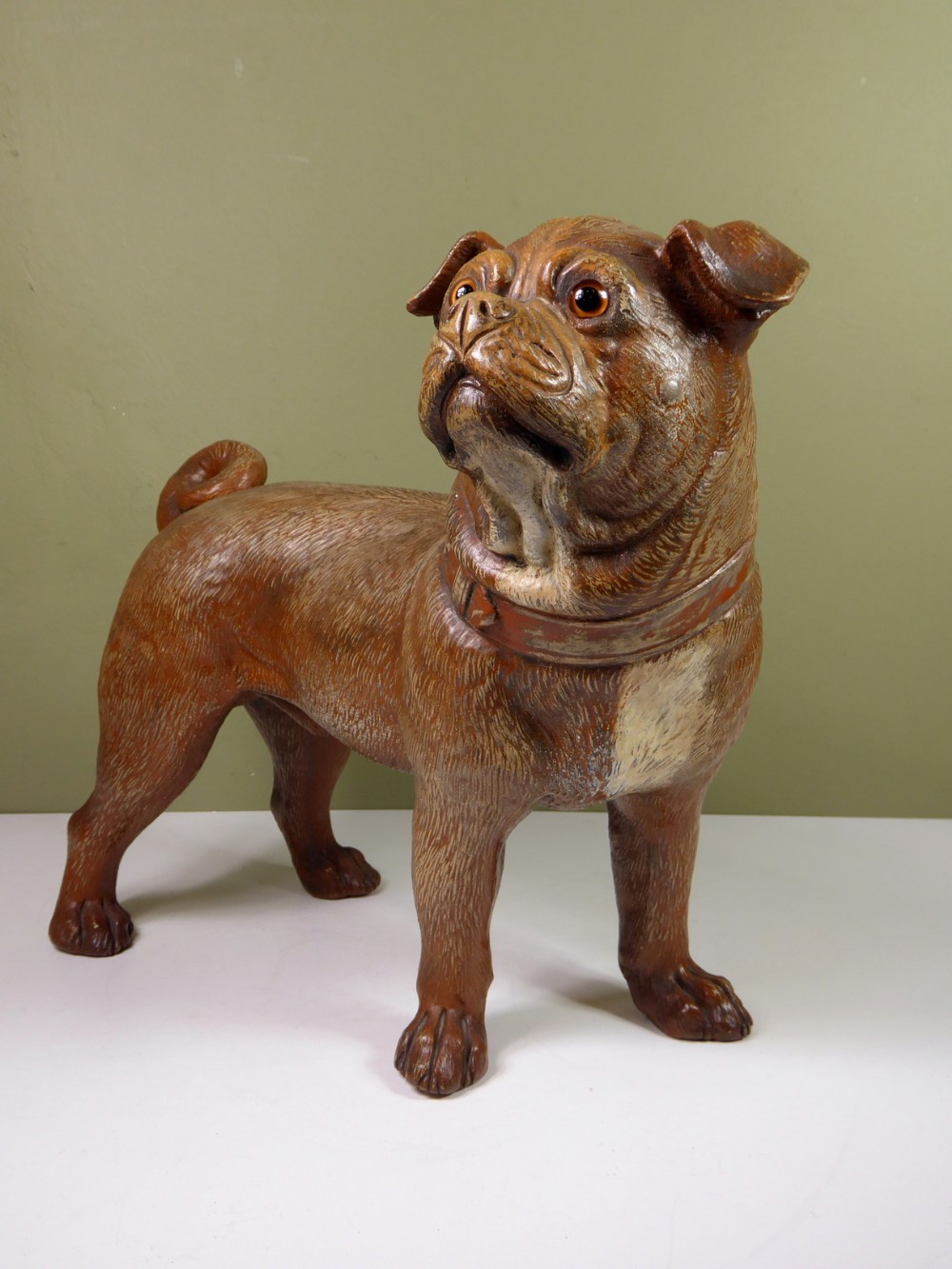 LARGE TERRACOTTA PUG DOG