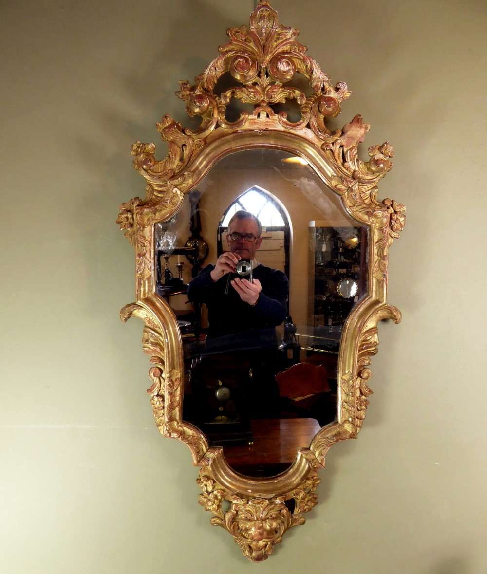 19TH C CARVED GILT MIRROR