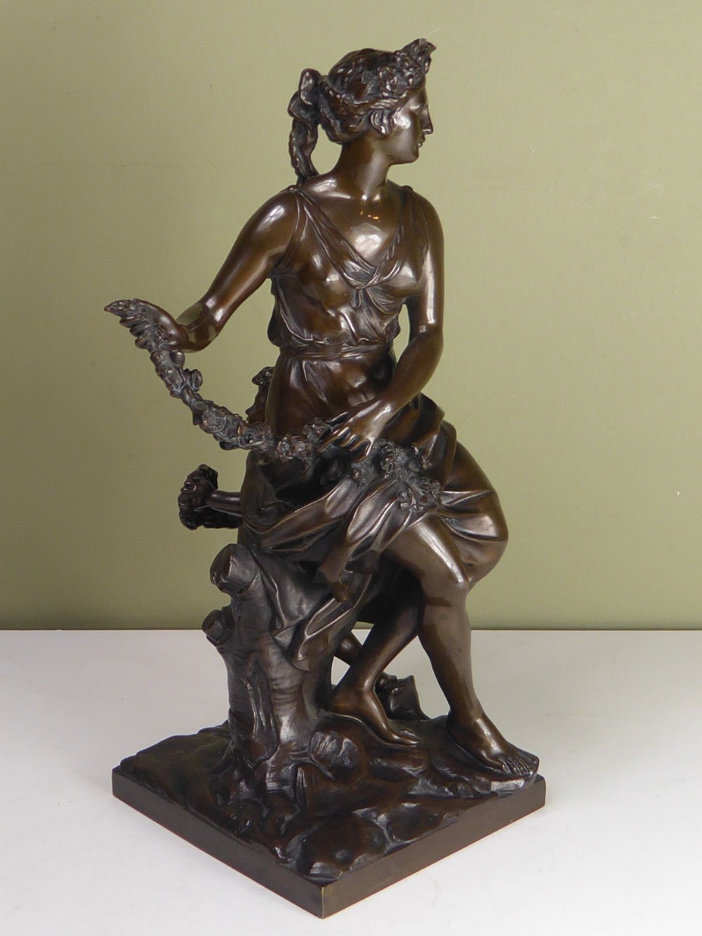 19TH C BRONZE FIGURE OF A GODDESS BY COLLAS