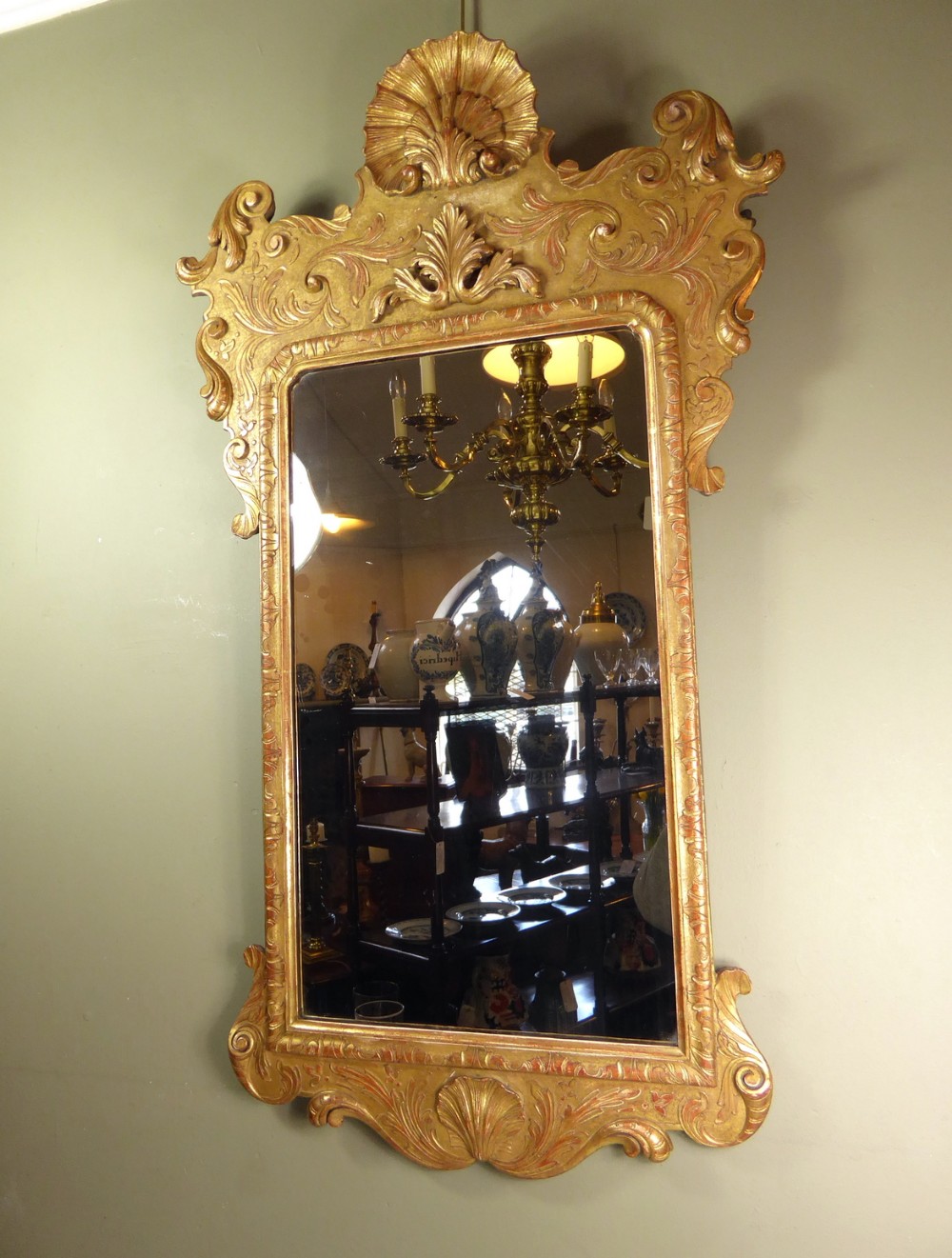 19TH C GILT WALL MIRROR