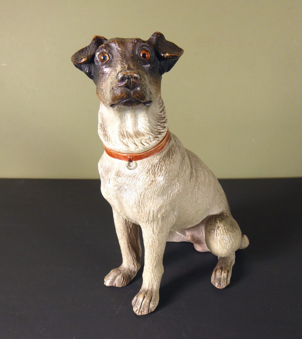 TERRARCOTTA MODEL OF A TERRIER DOG