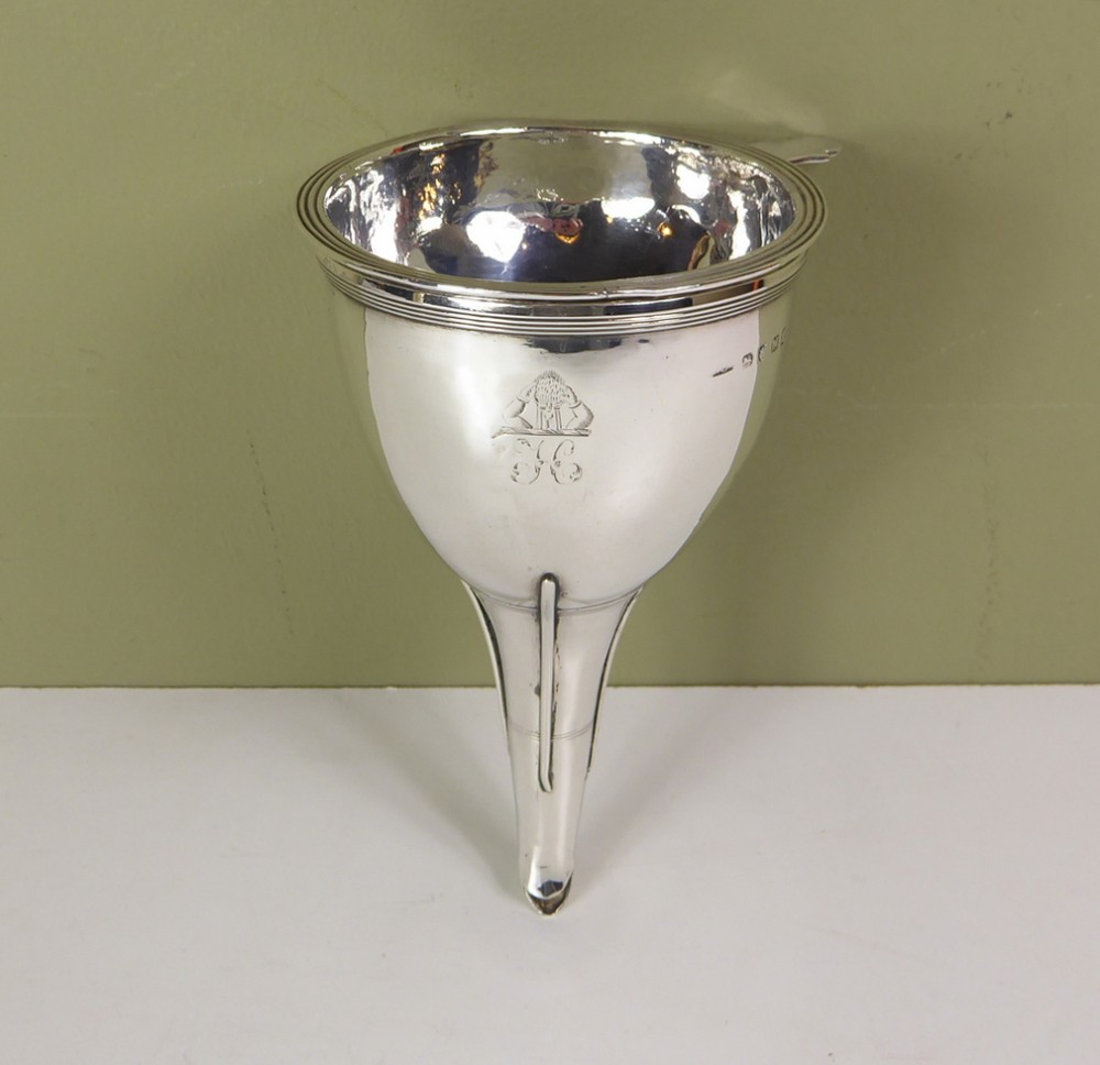 An Early 19th C Silver Wine Funnel