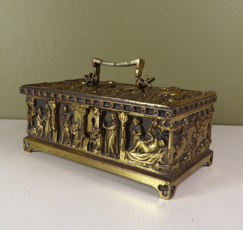 19th C Brass and Gilt Casket 