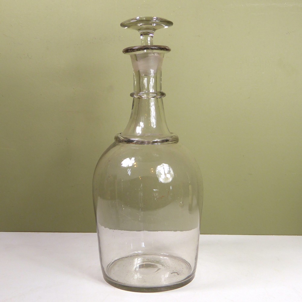 VERY LARGE 19TH C GLASS DECANTER